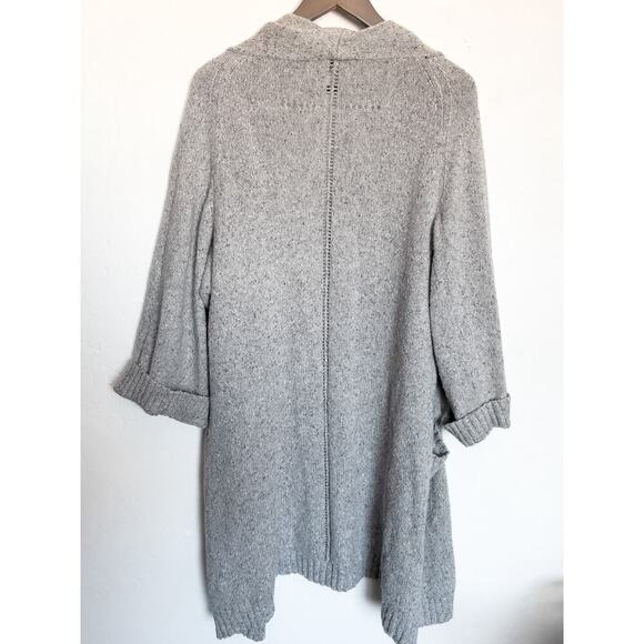 Margaret O'leary Sweater Knit Open Cardigan Pockets Grey XS Small Lagenlook - Picture 2 of 9
